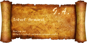 Inhof Armand névjegykártya