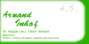armand inhof business card